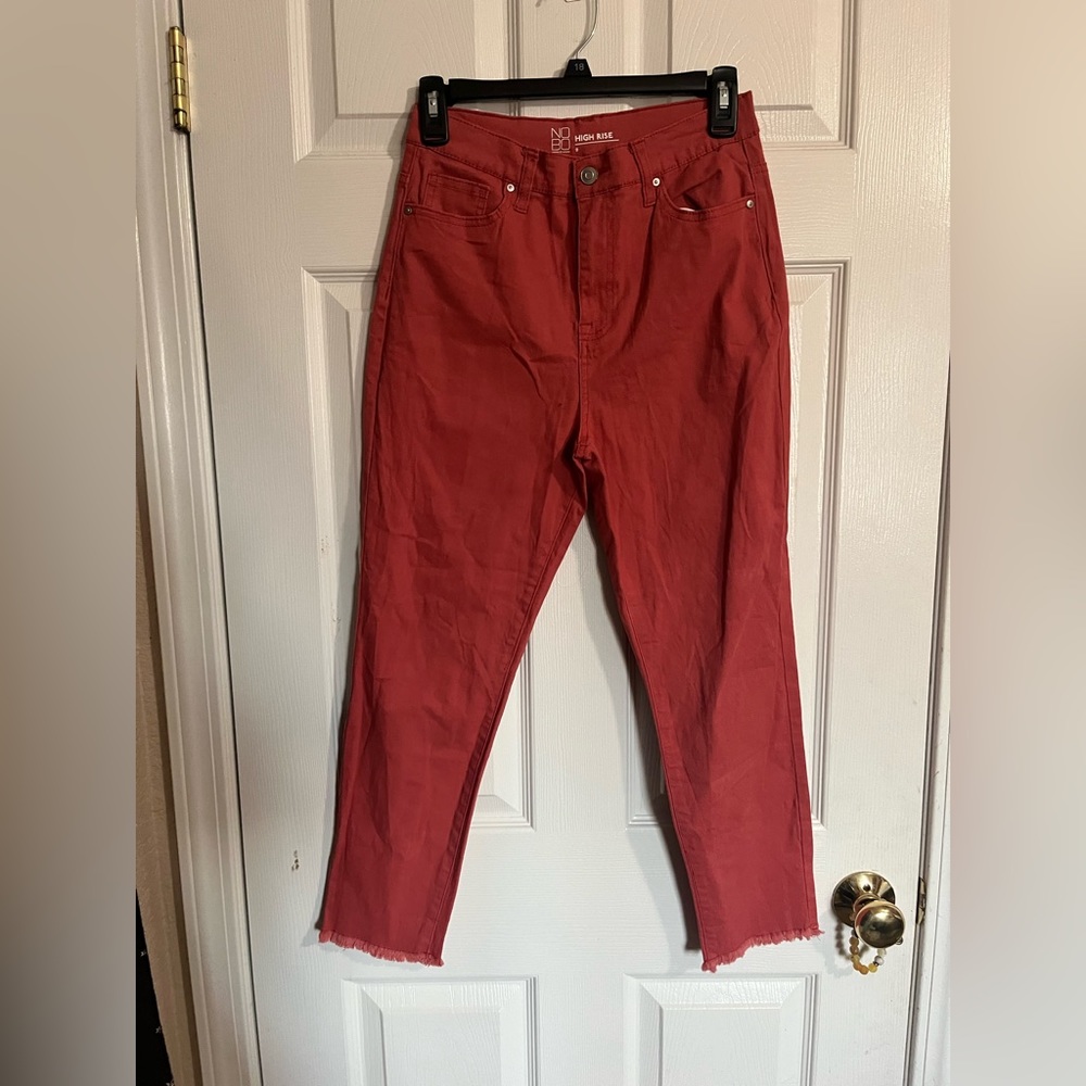 orange jeans